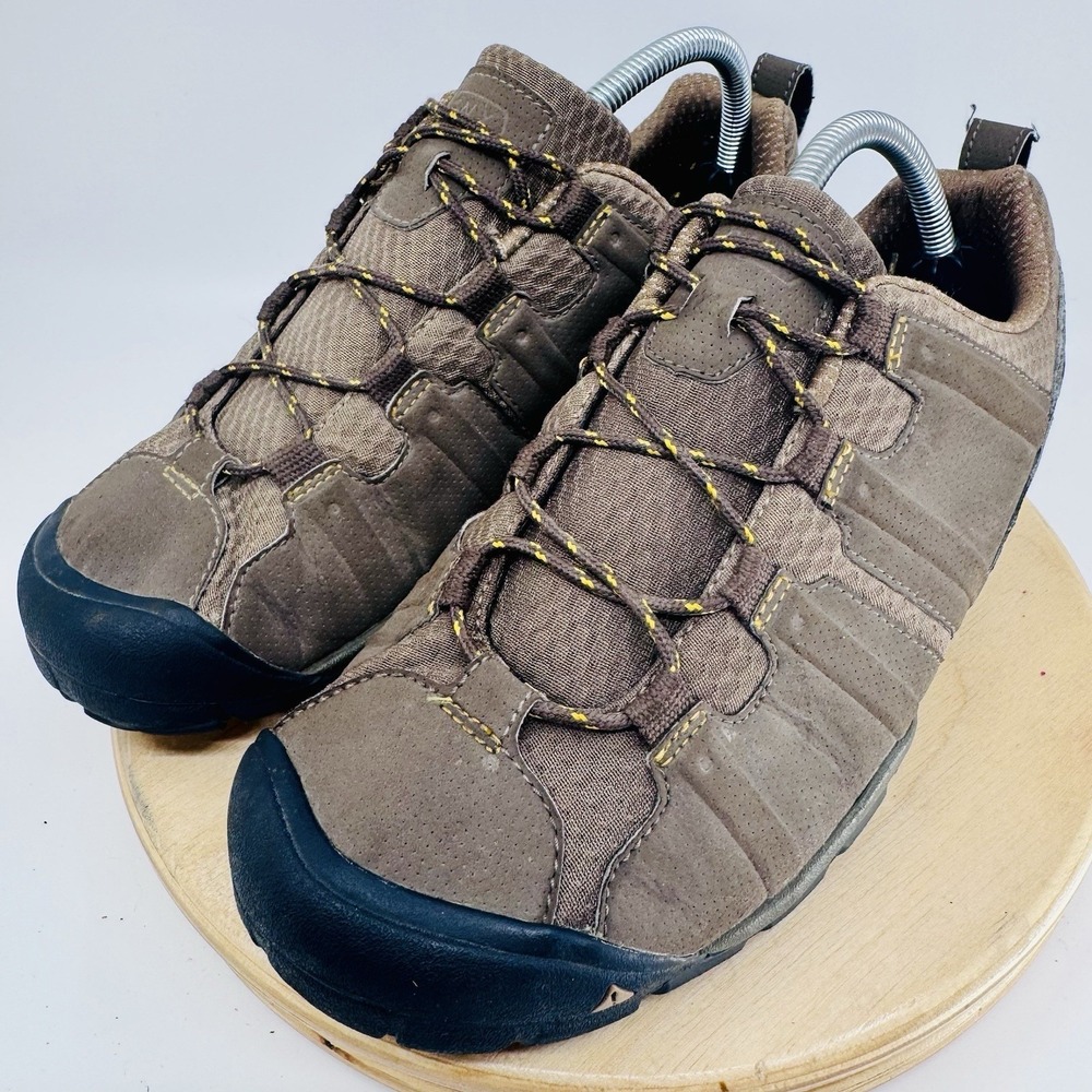 KEEN Tunari CNX Hiking Walking Shoes Men's 9.5 Brown Yellow Lightweight Trail